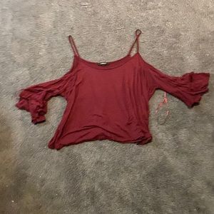 Rainbow Off the Shoulder Crop top